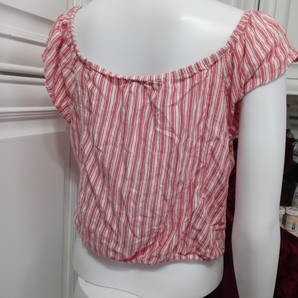 American Eagle Off The Shoulder Button Front Cand… - image 6